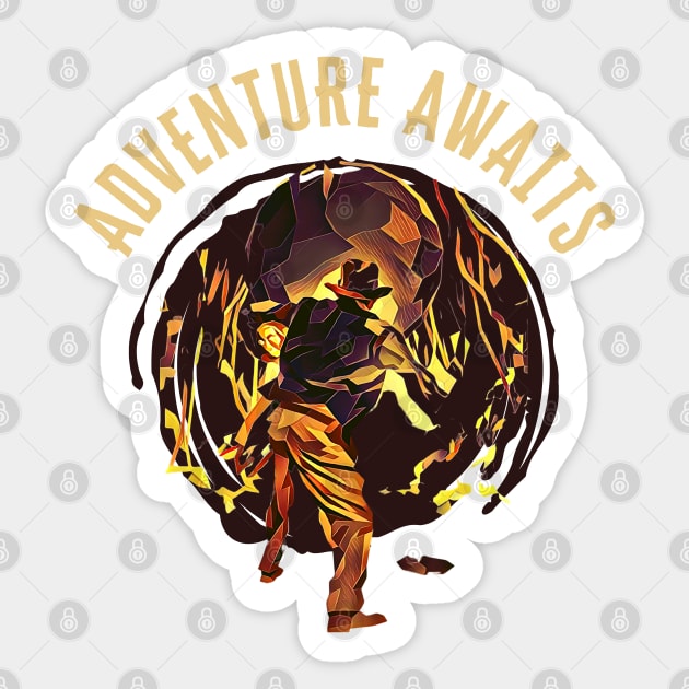 Adventure Awaits - Indy Sticker by Fenay-Designs